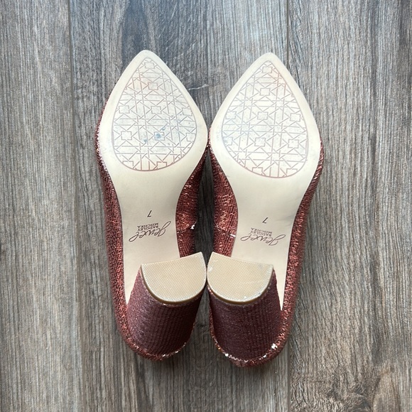 Badgley Mischka Pink Sparkle Block Heels - Picture 8 of 9